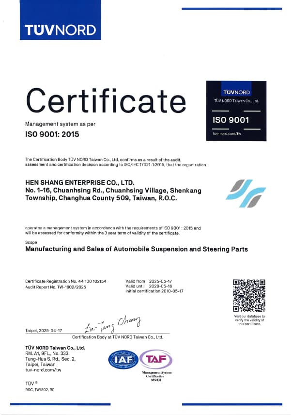 Certificate ISO 9001-HAVENS